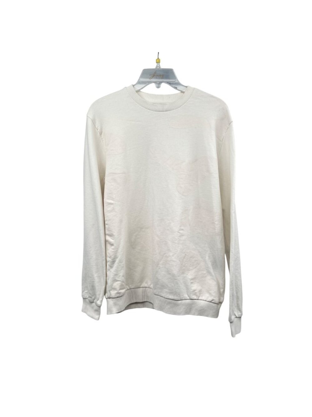 Portofino Womens Sweatshirt Ivory/Pale Pink Print Crew Neck Size Medium